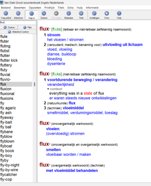 flux in Van Dale English to Dutch