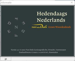 Van Dale Groot woordenboek hedendaags Nederlands (info box)